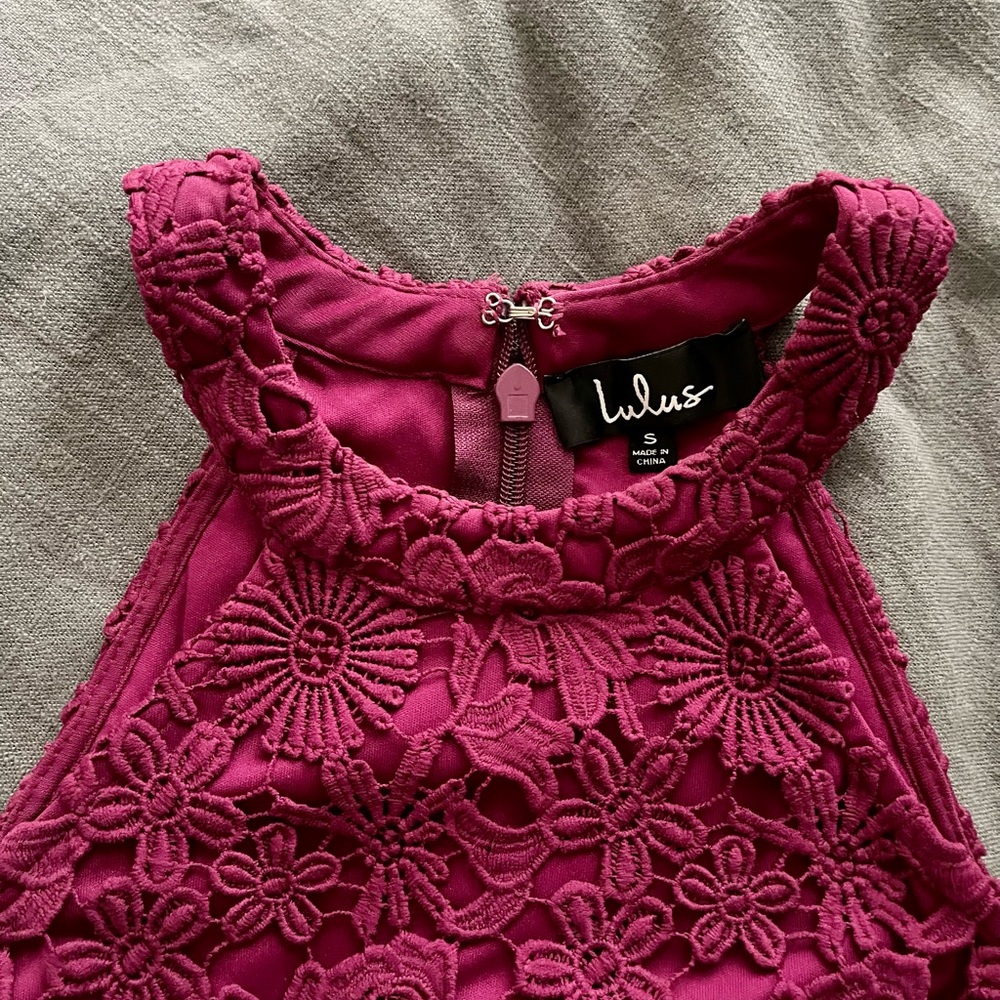 Lulus Love Poem Magenta Lace Dress - Picture 5 of 6